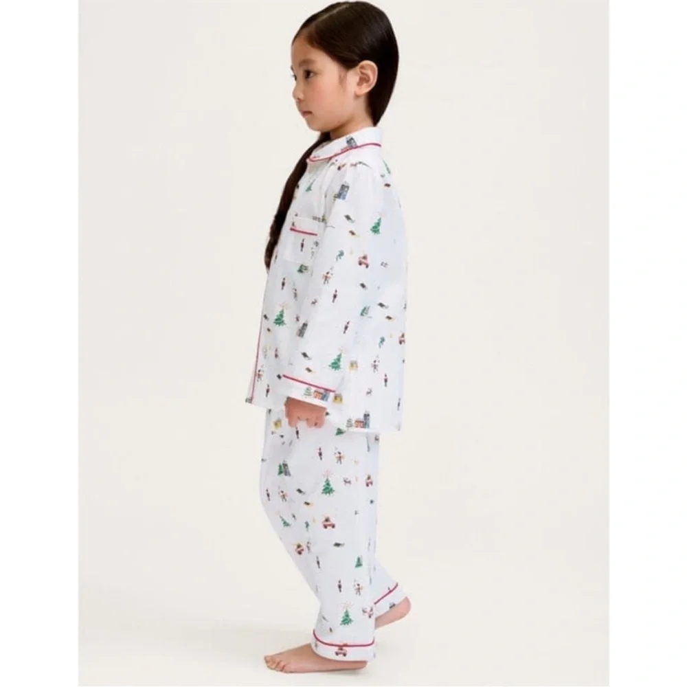 Petite Plume Big Kid's Winter Nostalgia Holiday Twill Pajama Set—14